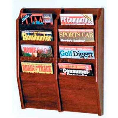 Wooden Mallet Cascade™ 8 Pocket Magazine Rack, Mahogany