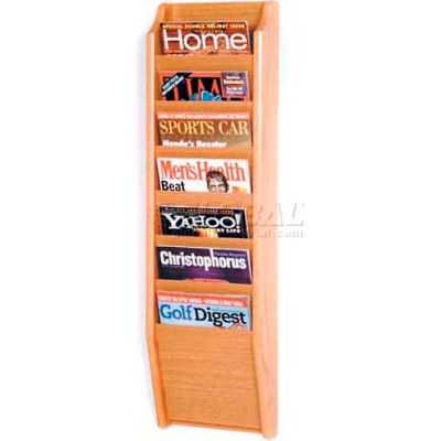 Wooden Mallet Cascade™ 7 Pocket Magazine Rack, Light Oak