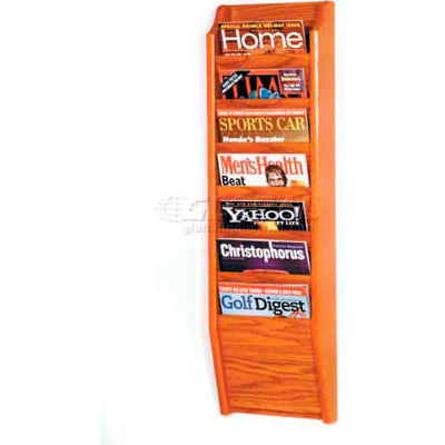 Wooden Mallet Cascade™ 7 Pocket Magazine Rack, Medium Oak