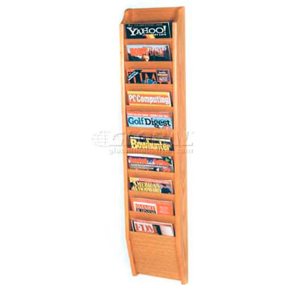 Wooden Mallet Cascade™ 10 Pocket Magazine Rack, Light Oak