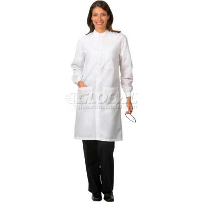 Fashion Seal Unisex Protective Coats W/Snap, 41"L, Cotton/Polyester, 2XL, White