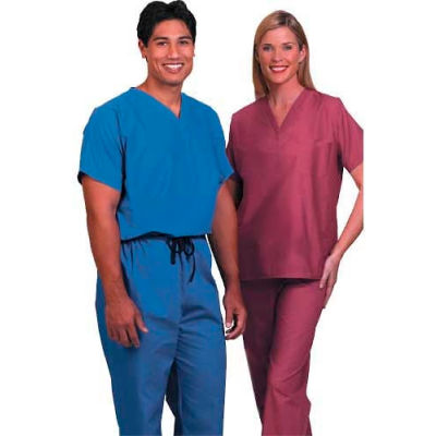 Fashion Seal Unisex Non-Reversible Scrub Shirts, Cotton/Polyester, 5XL, Jade