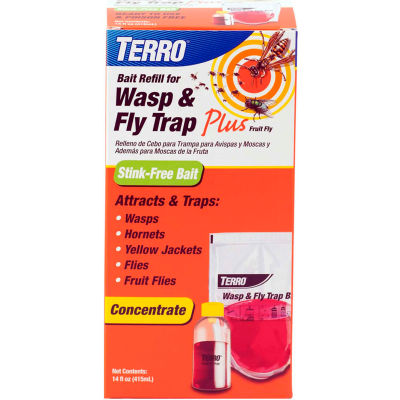 TERRO® Wasp & Fly Trap, Plus Fruit Fly, 14 oz. Refill - T515 | B2274329 ...