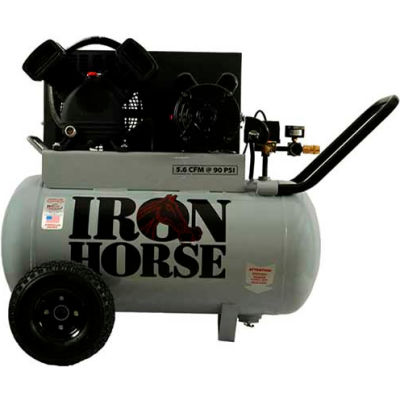 Iron Horse IHP5120H1-US, Portable Electric Air Compressor, 5 HP, 20 Gallon, Horizontal, 5.6 CFM