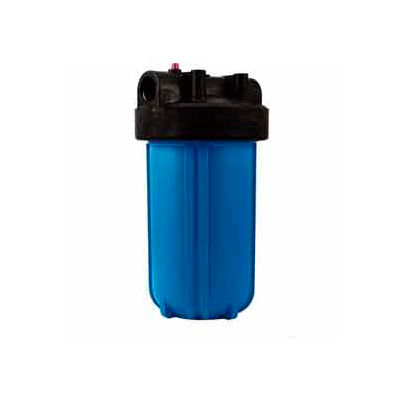 10" Full Flow Blue/Black Plastic Filter Housing 1" Port Pressure Release - Pkg Qty 4