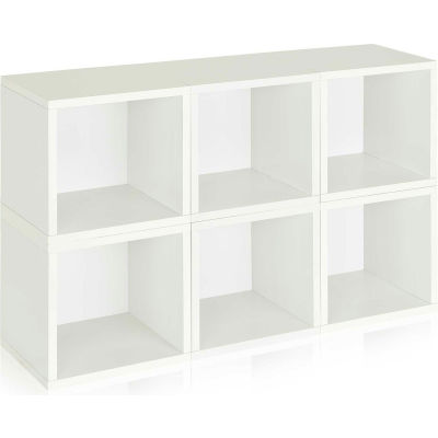 Way Basics Stackable Modular Storage 6 Cubes, White
