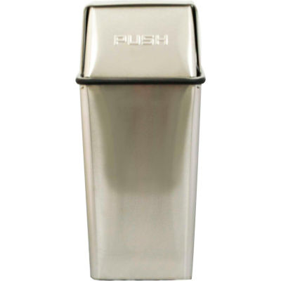Wastewatcher 13 Gallon Steel Receptacle w/Push Top, Stainless Steel - 13HTSS