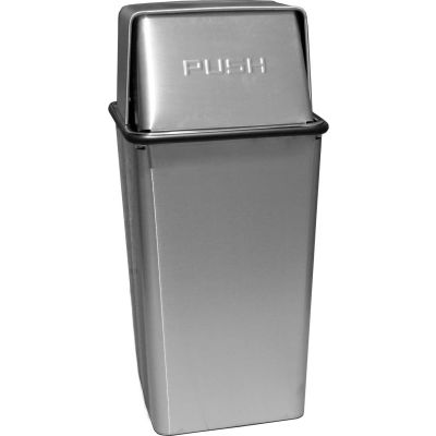 Wastewatcher 21 Gallon Steel Receptacle w/Push Top Lid, Stainless Steel - 21HTSS