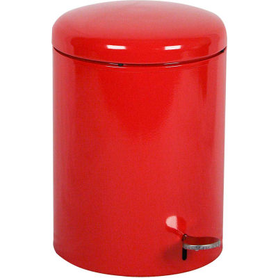 Step-On Round 4 Gallon Steel Receptacle, Red - 2240RD