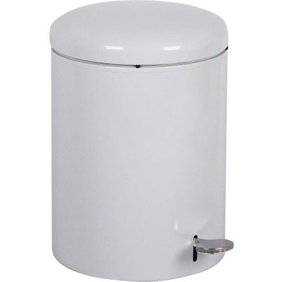 Step-On Round 4 Gallon Steel Receptacle, White - 2240WH