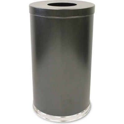 35 Gallon Steel Receptacle w/Single Opening Flat Top, Silver Vein - 35FTSVN