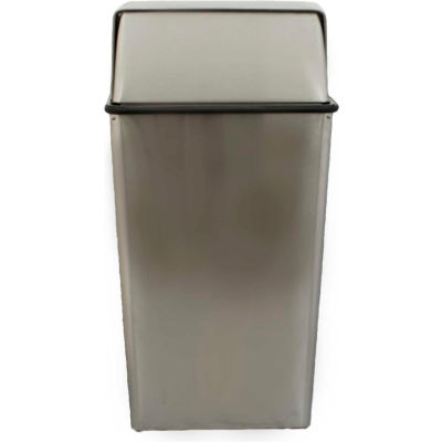Monarch 36 Gallon Steel Receptacle w/Push Top, Stainless Steel - 36HTSS