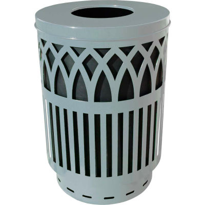 Covington 40 Gallon Steel Flat Top Receptacle, Silver - COV40P-FT-SLV