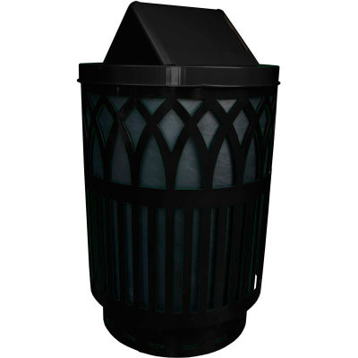Covington 40 Gallon Swing Top Receptacle, Black - COV40P-SWT-BK