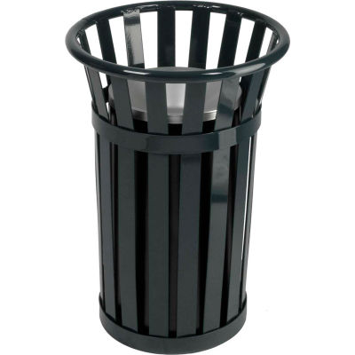 Oakley Slatted Steel Ash Urn 17"Dia. X 26"H, Black - M2000-BK