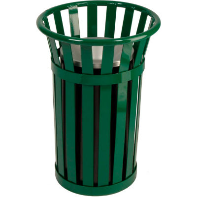 Oakley Slatted Steel Ash Urn 17"Dia. X 26"H, Green - M2000-GN