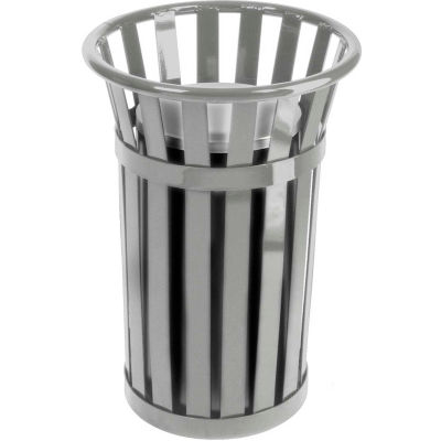 Oakley Slatted Steel Ash Urn 17"Dia. X 26"H, Silver - M2000-SLV