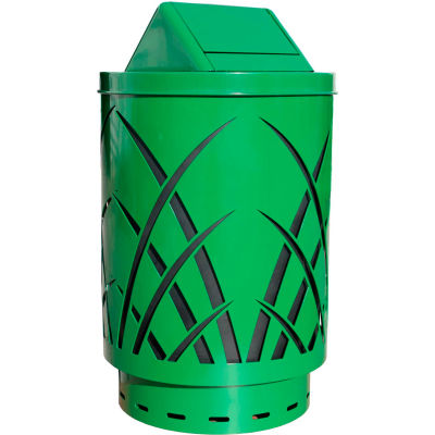 Covington Saw Grass 40 Gallon Receptacle w/Swing Top, Green - SAW40P-SWT-GN