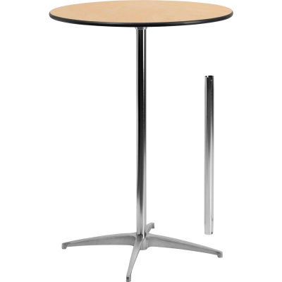 Flash Furniture 30" Round Cocktail Table with 30" and 42" Leg Columns - Birchwood Top