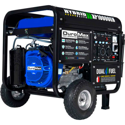 DuroMax Hybrid Portable Generator W/ Electric Start, Dual Fuel, 10000 Rated Watts
