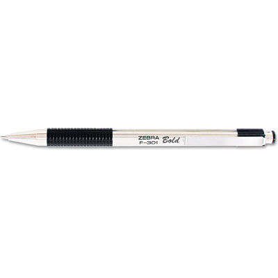 Zebra F-301 Ballpoint Retractable Pen, Black Ink, Bold, Dozen