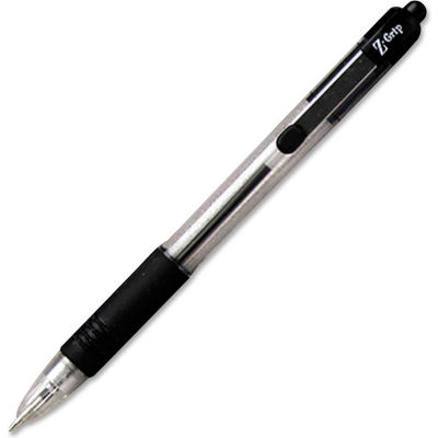 Zebra Z-Grip Ballpoint Retractable Pen, 1.0mm, Black Ink, Dozen