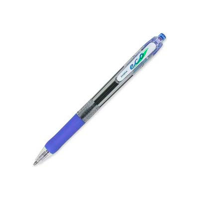 Zebra Jimnie Clip ECO Ballpoint Retractable Pen, 1.0mm, Smoke Barrel, Blue Ink, Dozen