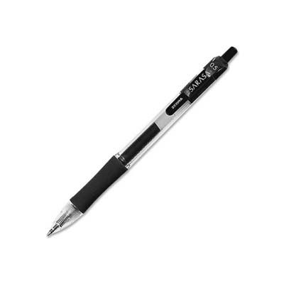 Zebra Sarasa Gel Retractable Pen, Fine, 0.5mm, Black Ink, Dozen