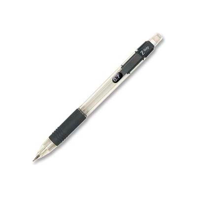 Zebra Z-Grip Mechanical Pencil, Rubber Grip, Refillable, 0.7mm, Clear/Black, Dozen