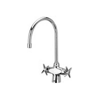 Zurn Double Lab Faucet with 8" Gooseneck and Four Arm Handles - Lead Free