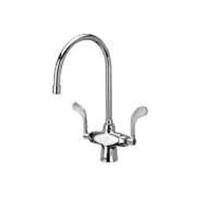 Zurn Double Lab Faucet with 8" Gooseneck and 4" Wrist Blade Handles - Lead Free