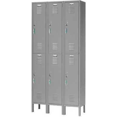 Global Industrial™ Capital® Double Tier 6 Door Locker, 12"Wx15"Dx36"H, Gray, Assembled
