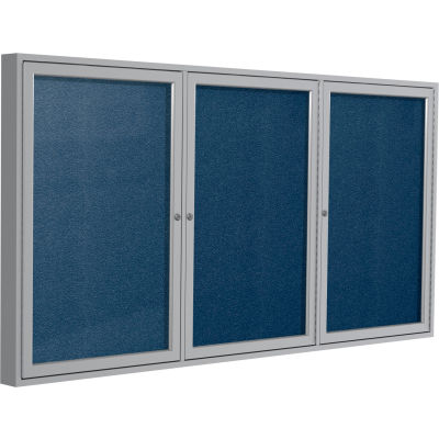 Ghent Enclosed Bulletin Board - Outdoor / Indoor - Vinyl - 36" x 72" H - Navy