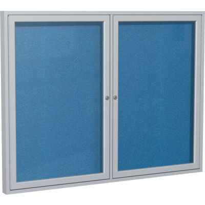 Ghent Enclosed Bulletin Board - Outdoor / Indoor - Vinyl - 36" x 48" H - Ocean