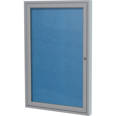 Ghent Enclosed Bulletin Board - Outdoor / Indoor - Vinyl - 36" x 30" H - Ocean