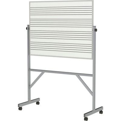 Ghent Reversible Whiteboard - Porcelain - Music Staff Graphics - 78" x 53" - Aluminum