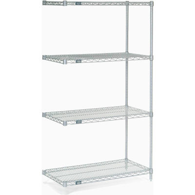 Nexel® Stainless Steel Wire Shelving Add-On 36"W x 18"D x 63"H