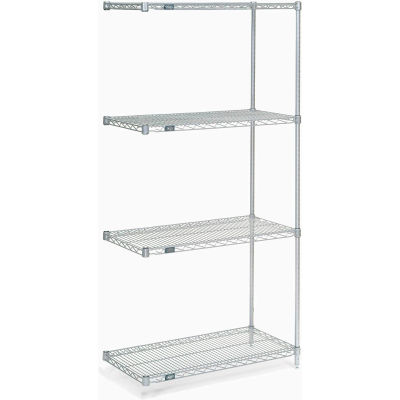 Nexel® Poly-Z-Brite® Wire Shelving Add-On 36"W x 18"D x 74"H