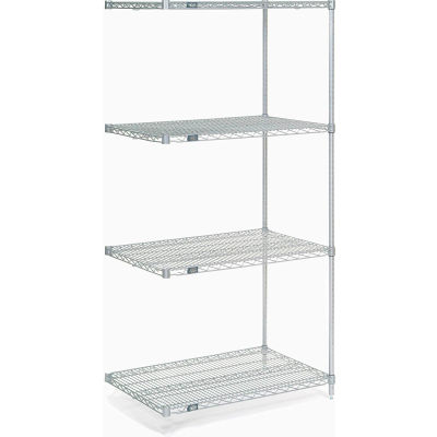 Nexel® Poly-Z-Brite® Wire Shelving Add-On 30"W x 24"D x 86"H