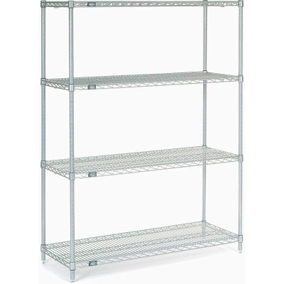 Nexel® Poly-Z-Brite® Wire Shelving Starter 48"W x 18"D x 63"H