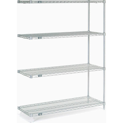 Nexel® Stainless Steel Wire Shelving Add-On 48"W x 18"D x 63"H