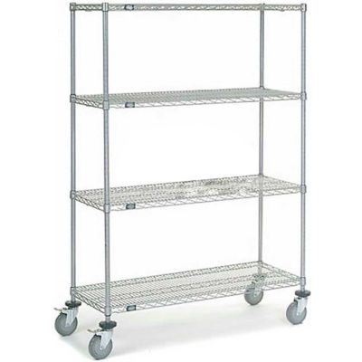 Nexel® Chrome Wire Shelf Truck, 1200 lb. Capacity, 48"L x 18"W x 69"H