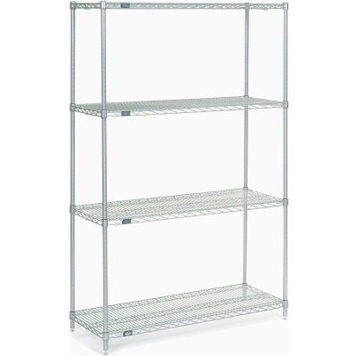 Nexel® Poly-Z-Brite® Wire Shelving Starter 48"W x 21"D x 86"H