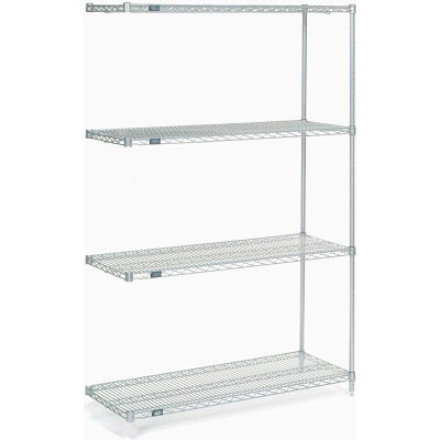 Nexel® Stainless Steel Wire Shelving Add-On 48"W x 18"D x 74"H