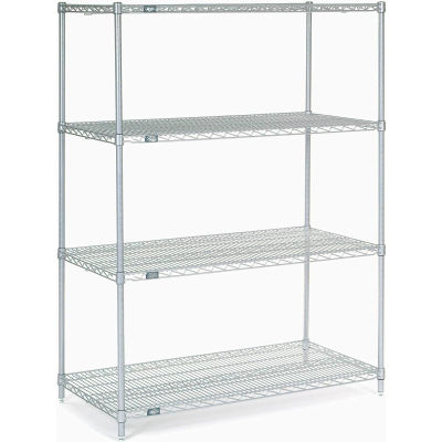 Nexel® Stainless Steel Wire Shelving Starter 48"W x 24"D x 63"H
