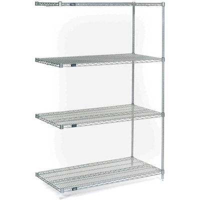 Nexel® Stainless Steel Wire Shelving Add-On 48"W x 24"D x 74"H