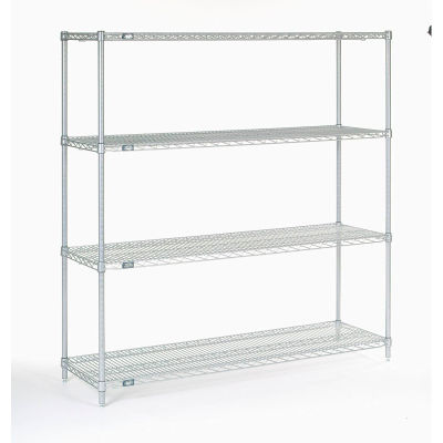 Nexel® Poly-Z-Brite® Wire Shelving Starter 60"W x 18"D x 63"H