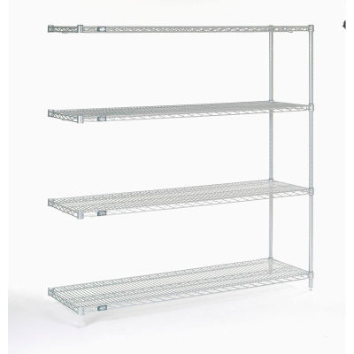 Nexel® Poly-Z-Brite® Wire Shelving Add-On 60"W x 18"D x 63"H