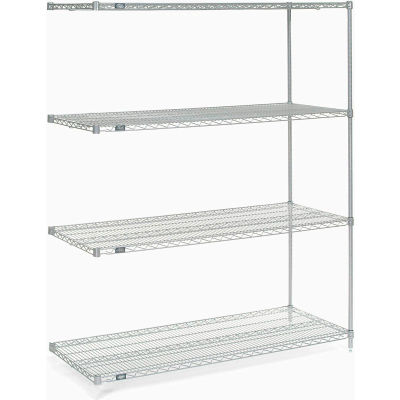 Nexel® Poly-Z-Brite® Wire Shelving Add-On 54"W x 24"D x 74"H