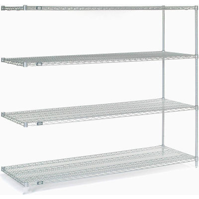 Nexel® Poly-Z-Brite® Wire Shelving Add-On 72"W x 24"D x 63"H